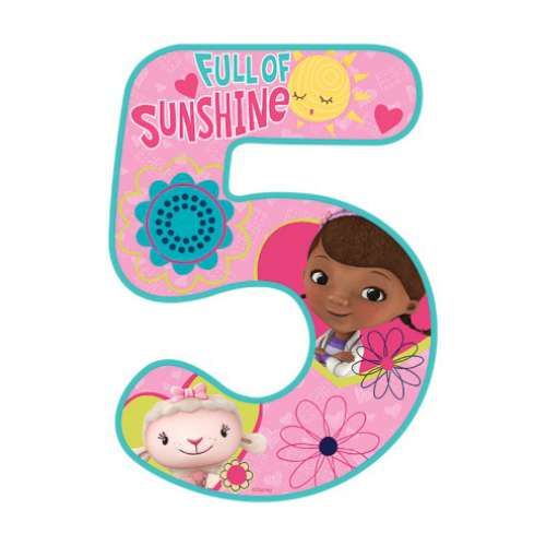 Doc McStuffins Number 5 Edible Icing Image - Click Image to Close